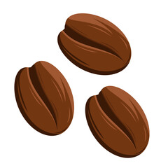 Coffee beans pile cartoon illustration. Robusta, arabica. Cappuccino, mocha, espresso, latte, chocolate ingredient. Aromatic beverage with caffeine. Vector isolated on white background.