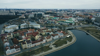 Obraz premium city panorama view from high, Minsk, Belarus