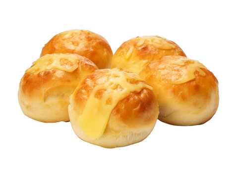 Cheese Kolaches isolated on transparent png background. Generative ai