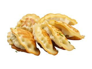 Cheese Pierogi isolated on transparent png background. Generative ai