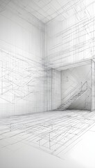 Architectural concept 3d drawing. Geometric background