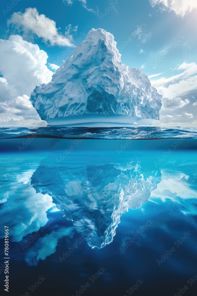 Leinwandbilder a serene image of an iceberg floating in the ocean. perfect for nature and climate change concepts