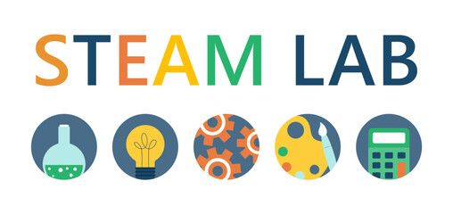 STEAM lab logo_02 - obrazy, fototapety, plakaty