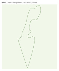 Israel plain country map. Low Details. Outline style. Shape of Israel. Vector illustration.