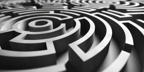 A black and white photo of a maze, suitable for various designs and projects