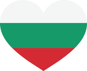 Bulgaria heart flag . Bulgaria love symbol . Bulgaria flag in heart shape . Vector illustration