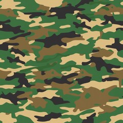Fototapeta premium Green and brown camouflage pattern suitable for military and outdoor themed designs
