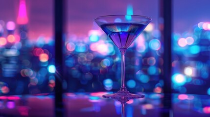 A martini glass resting on a table, suitable for various concepts