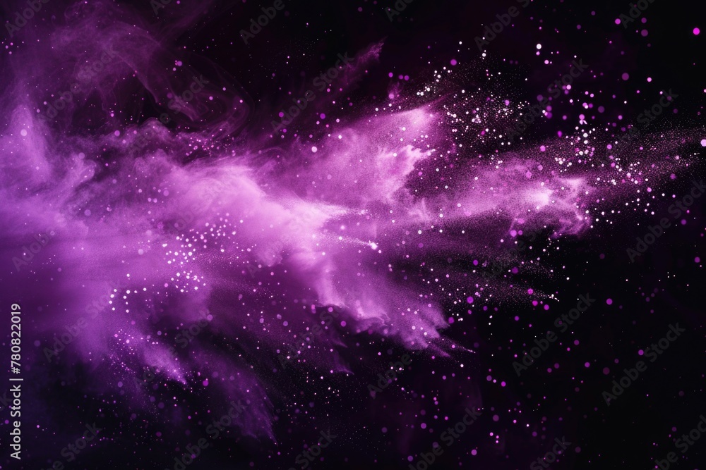 Sticker A vibrant purple powder cloud in the air. Suitable for creative projects