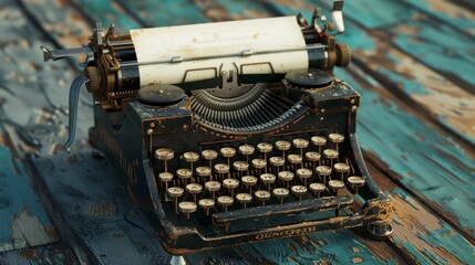 An Antique Typewriter on Wood