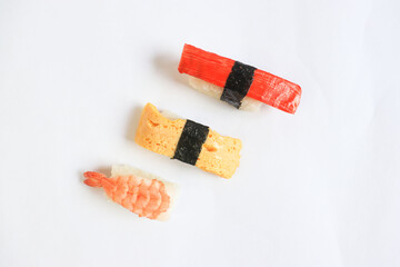 food sushi on a  white background