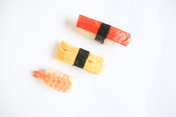  food sushi on a white background
