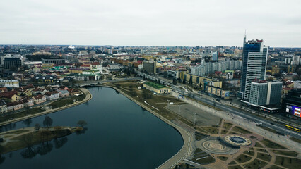 city panorama view from high, Minsk, Belarus