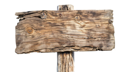 Close Up of Wooden Sign on Pole