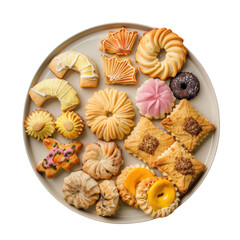 Variety of cookies on transparent background, perfect finger food for any occasion