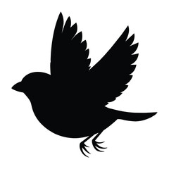 silhouette of a junco bird on white