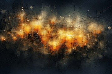 Abstract Connectivity in Data Flow Image a colorful wallpaper illustrating in the style of painting, dark gray and gold, editorial illustrations, whimsical abstract landscapes