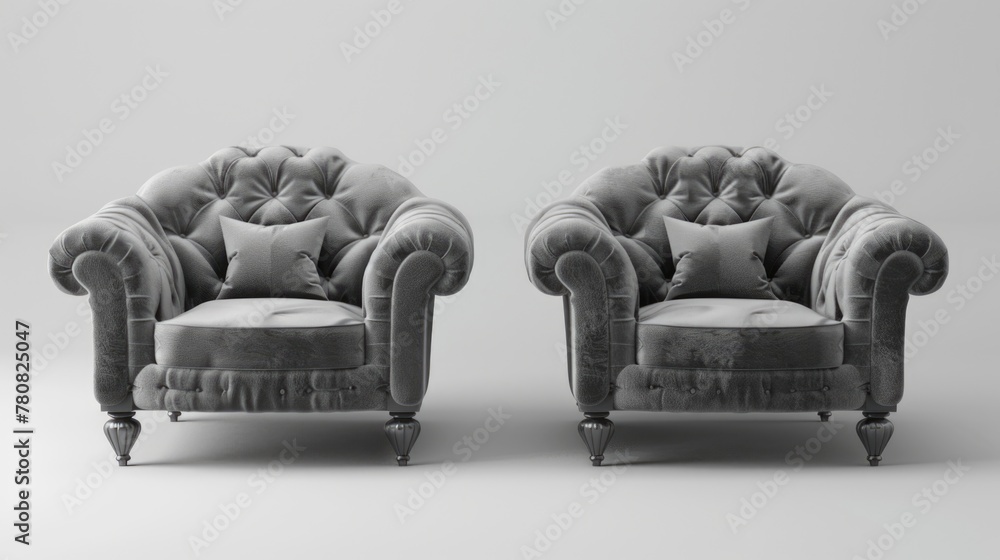 Poster two chairs placed together, suitable for various concepts and designs