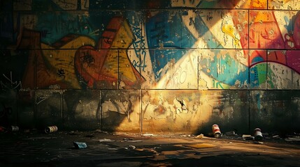 Urban Expression: Art in the Shadows./n - obrazy, fototapety, plakaty