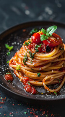 beautifully served spaghetty