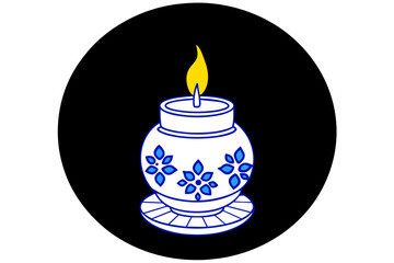  a-blue-and-white-porcelain-material-with-golden-vector illustration