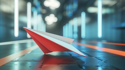 Cartoon Paper Airplane, Perfect for Email Marketing Concepts and Web Button Mockups