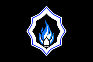 p-a-f-in-e-sport-team-style--a-blue-and-white-porc black-border vector illustration