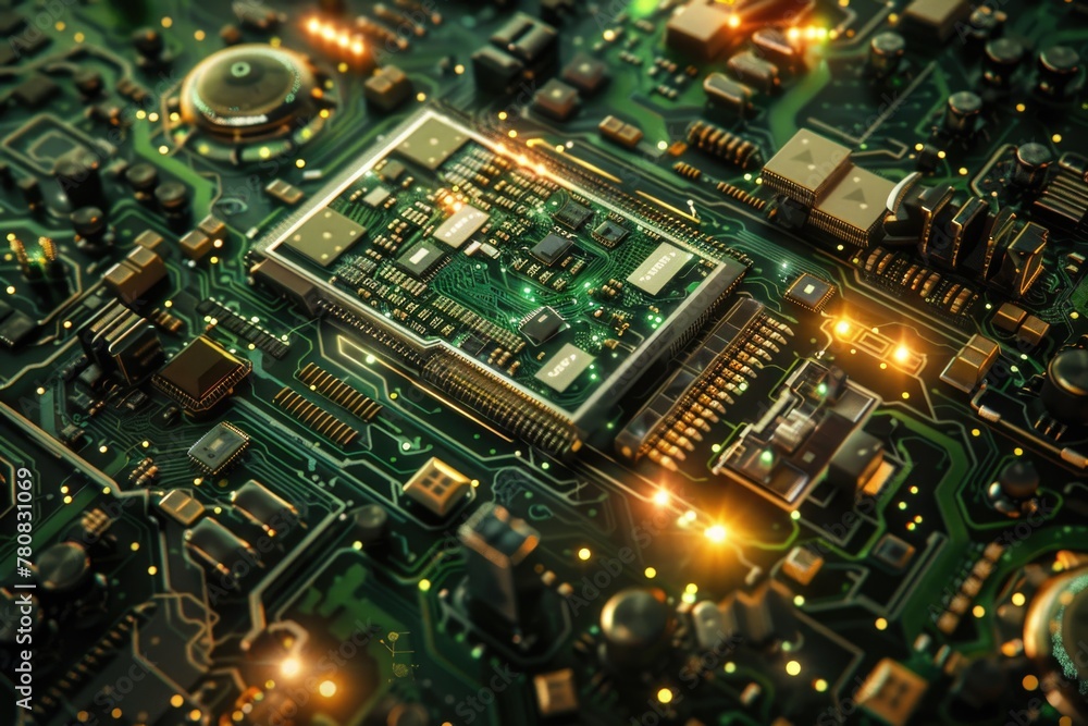 Leinwandbilder detailed view of a computer circuit board. ideal for technology concepts