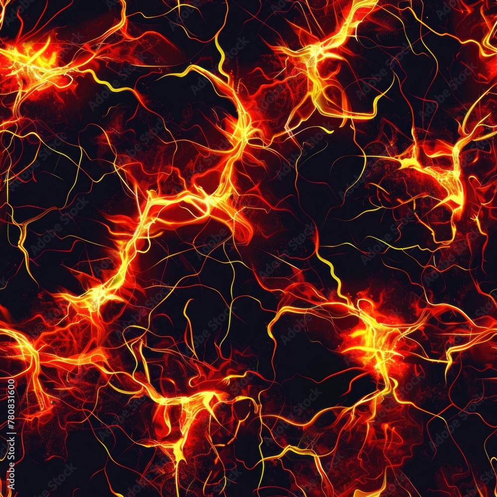 Poster A detailed view of a red and yellow cell phone. Suitable for technology concepts