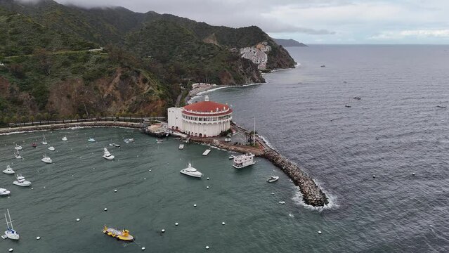 Catalina Island on cloudy Day with views of Casino
