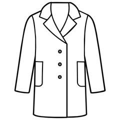 Coat isolated in white vector illustration