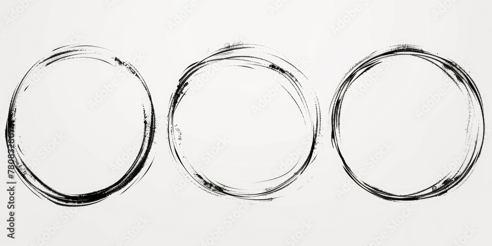Aufkleber abstract circles painted with a brush. suitable for design projects