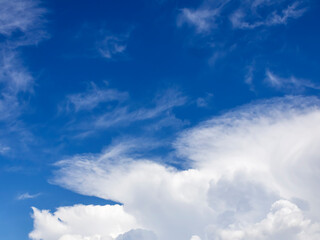 Bright blue sky and white clouds background