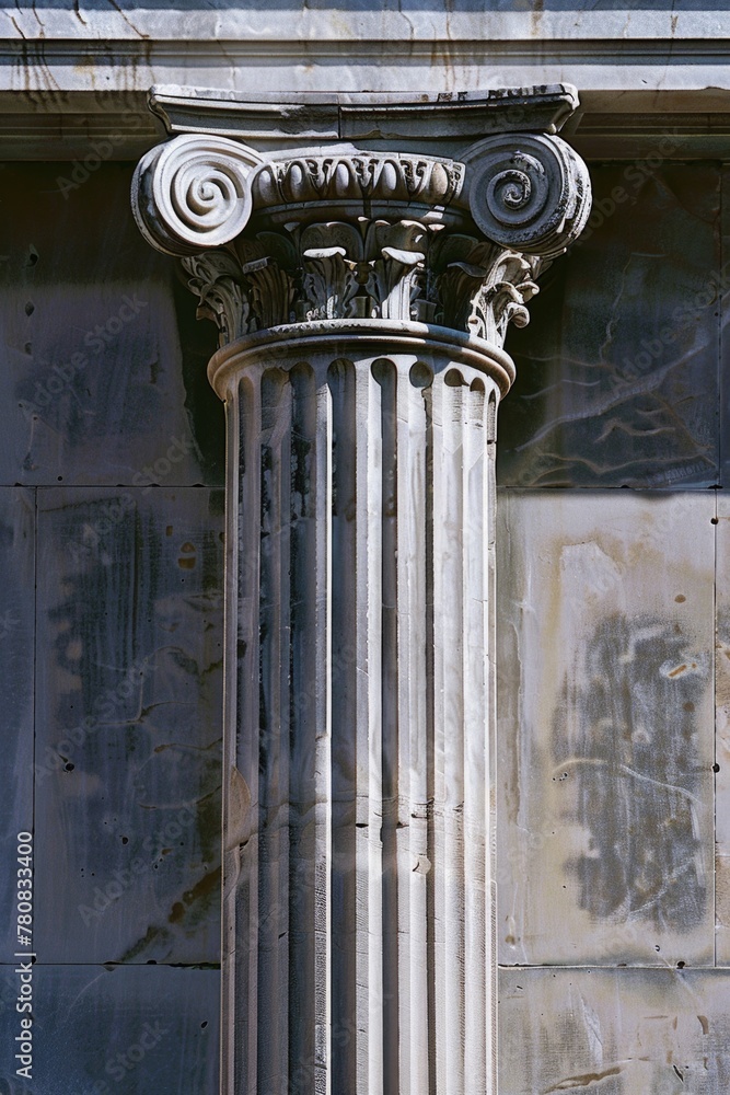 Poster Detailed view of a column on a building, suitable for architectural projects