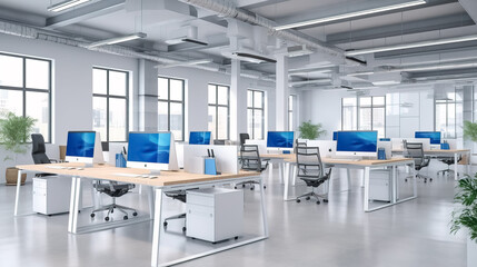 Beautiful modern open space office interior