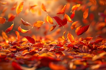 Swirling Vortex of Autumnal Foliage Showcasing Nature s Vibrant Color Palette in Stunning HD