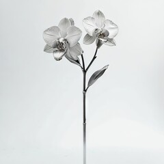 orchid in vase on white