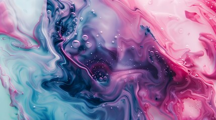 Abstract background of colored liquid, top shot, close-up