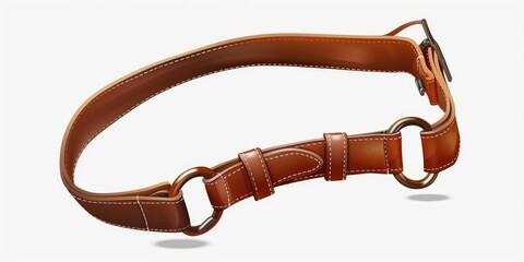 A stylish leather belt with a metal buckle, perfect for fashion or accessory concepts - obrazy, fototapety, plakaty