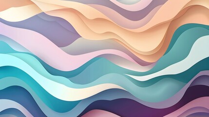 Abstract waved background with layers. Trendy covers design. Vector illustration in modern art style - obrazy, fototapety, plakaty