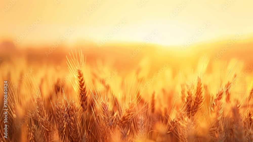 Poster Golden Wheat Field at Sunset