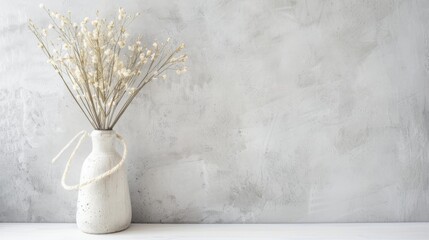 White Vase With Flowers