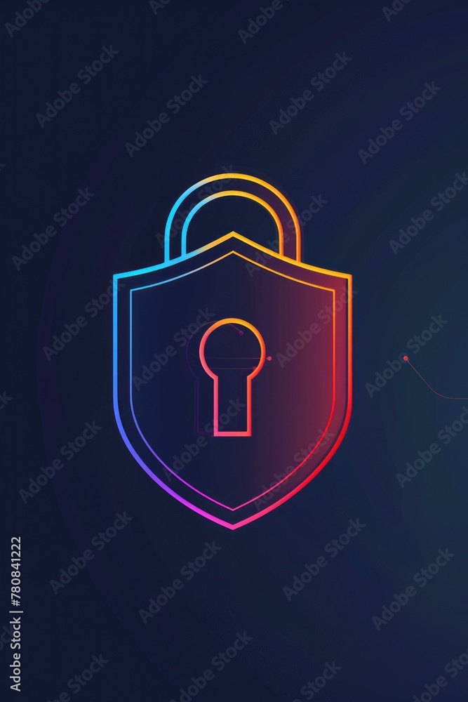 Poster Close up of a key inserted in a lock. Suitable for security and access concepts