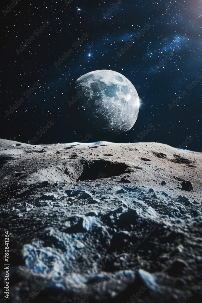 Aufkleber a peaceful image of the moon shining in the night sky. suitable for various design projects