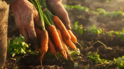  A Farmer Harvesting Fresh Carrots © MP Studio