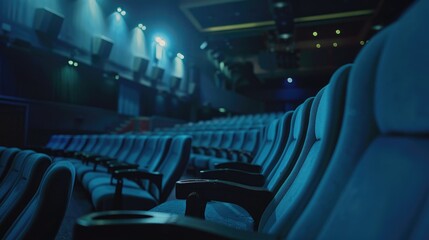 Rows of empty seats in a theater. Suitable for arts and entertainment concepts