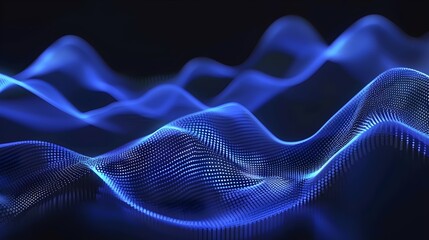 Naklejka premium beautiful abstract wave technology background with blue light digital effect corporate concept