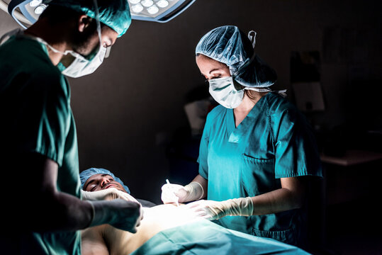 Doctors operating