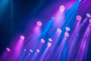 Purple and blue concert lighting decorations