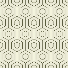 Seamless pattern with green hexagons